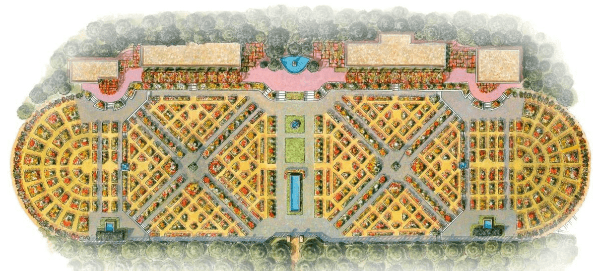 plano rosaleda parque del oeste madrid