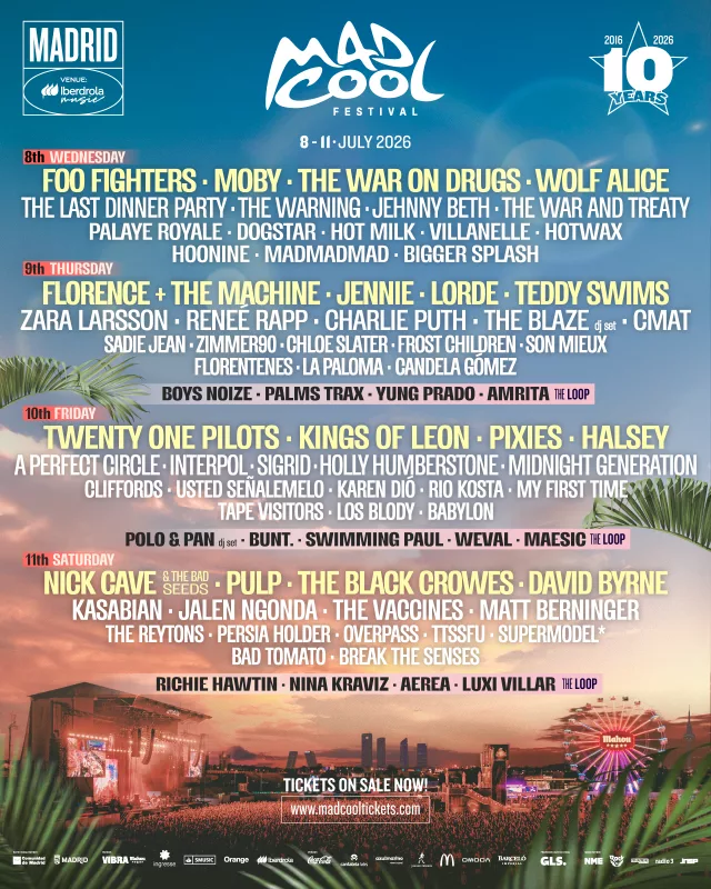 cartel Mad Cool 2026 - line up Mad Cool 2026